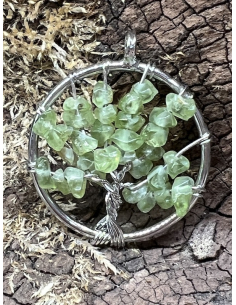 Olivín / Peridot - přívěsek - strom života