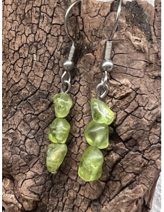 Olivín / Peridot - náušnice ( ocel )