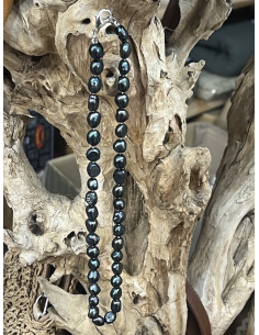 Perly tmavé - náhrdelník 45 cm 2